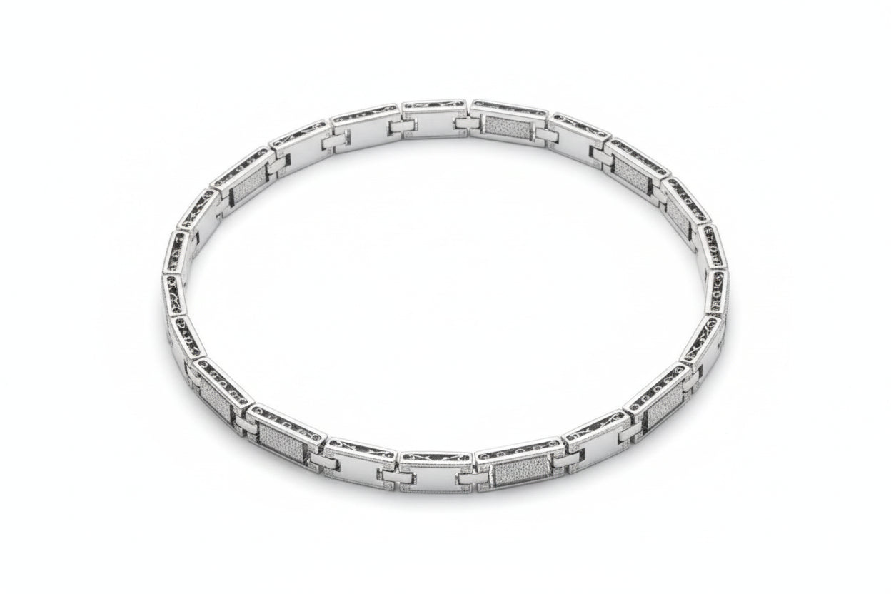 Textured Link Chain Bracelet
