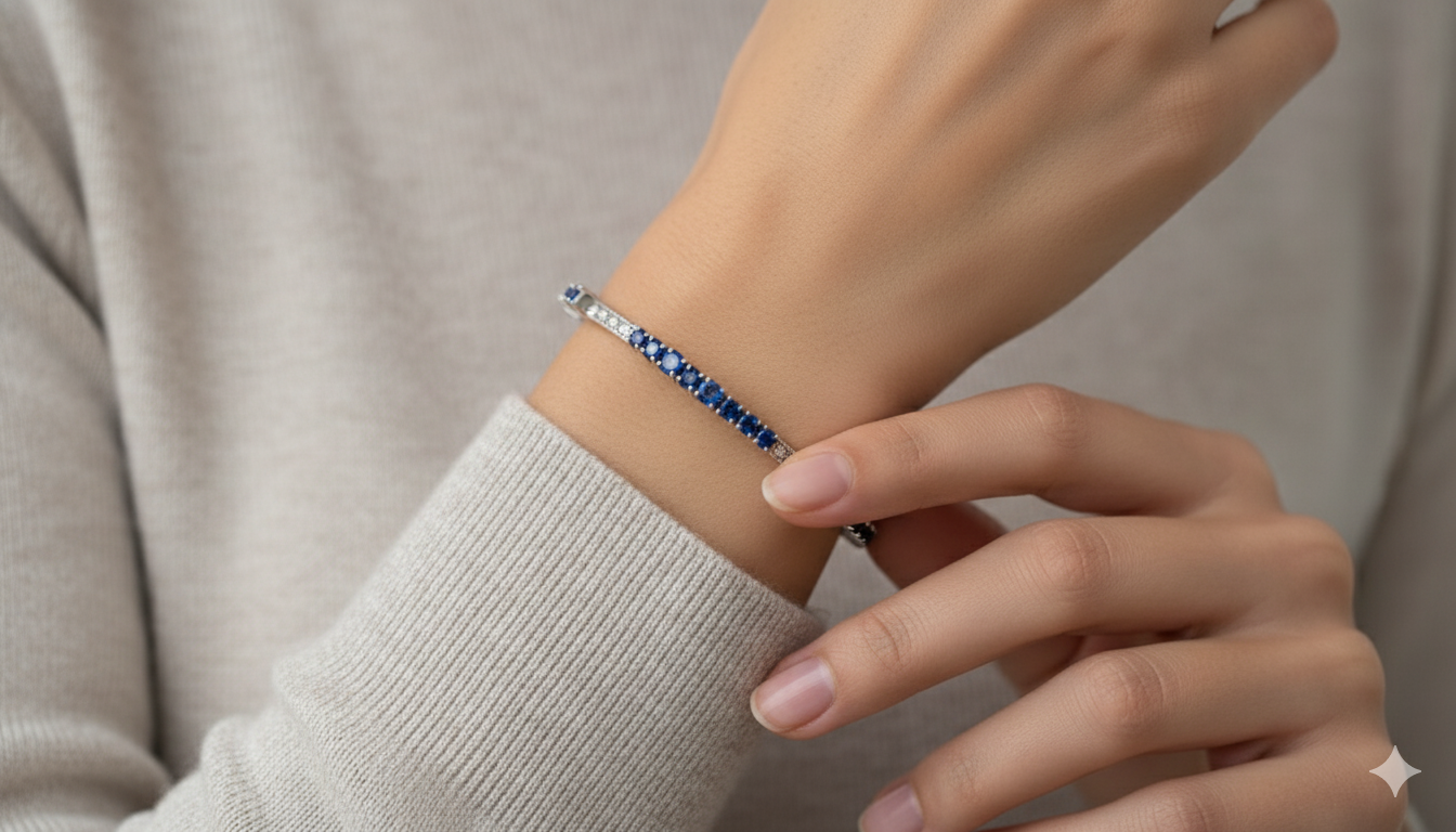 Sapphire Radiance Bangle Bracelet