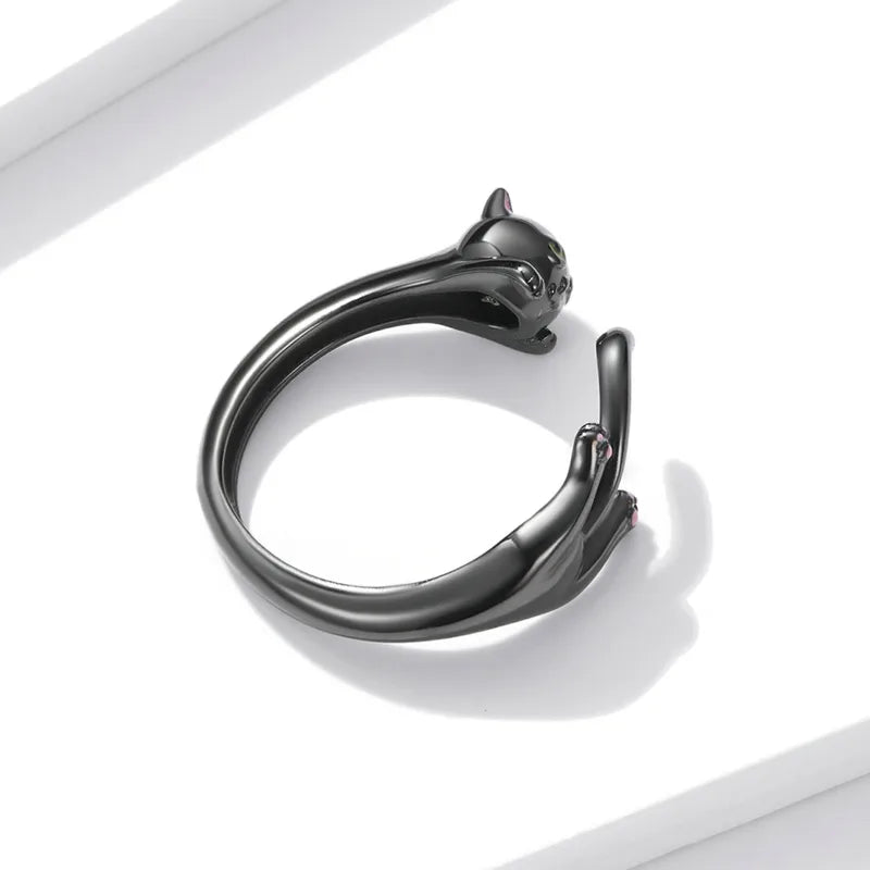 Black Cat Open Ring