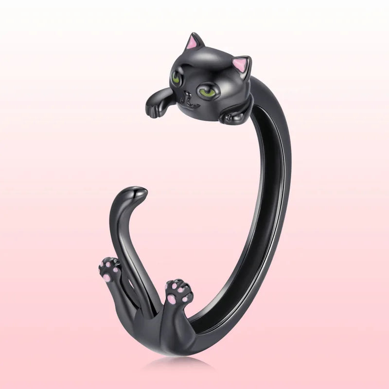 Black Cat Open Ring