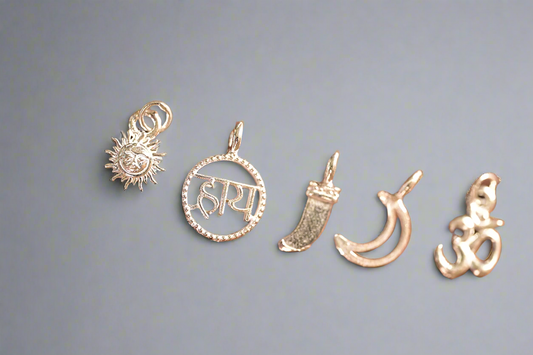 Sterling Silver Spiritual Charm Pendant Set