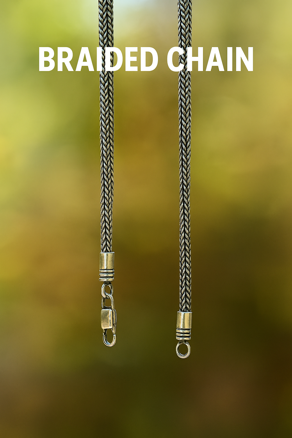 Oxidized Woven Chain Necklace | Bold Braided Design | Sterling Silver