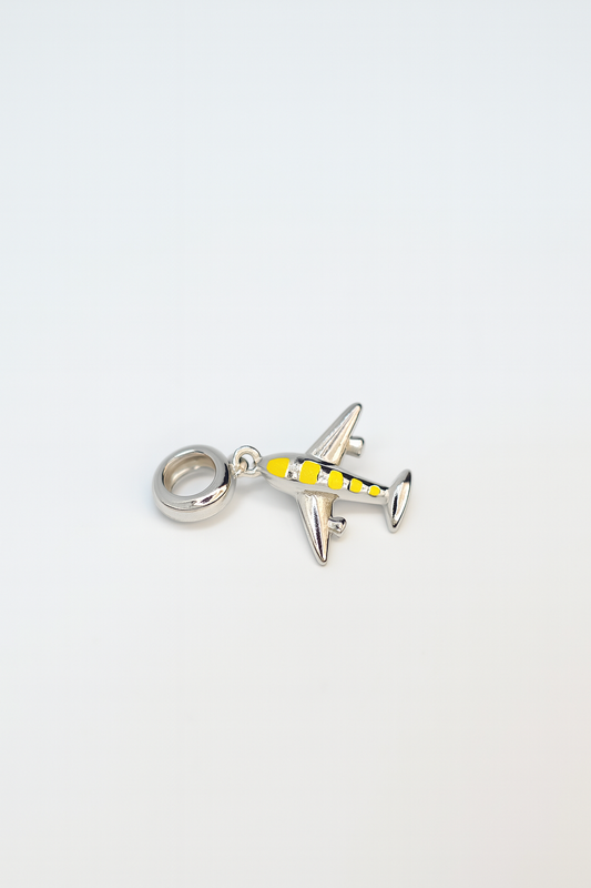 Airplane Charm | Yellow Enamel | Tiny Treasures Collection