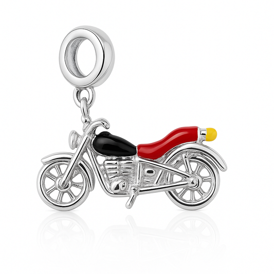 Motorcycle Charm | Red & Black Enamel | Tiny Treasures Collection