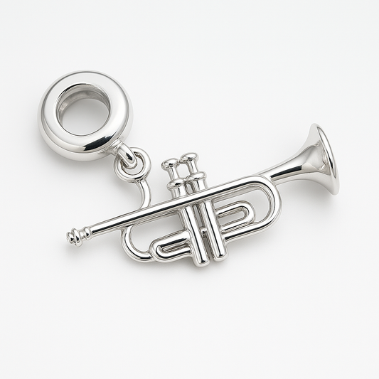 Trumpet Charm | Polished Silver Finish | Tiny Treasures Collection