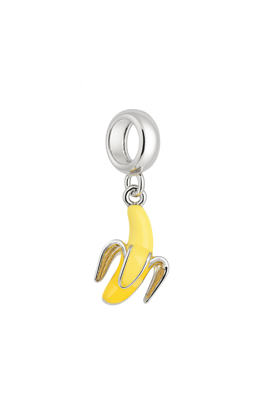 Banana Charm | Yellow Enamel & Silver Finish | Little Legends Collection