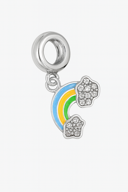 Rainbow Charm | Multicolor Enamel & Sparkling Clouds | Whimsical World Collection