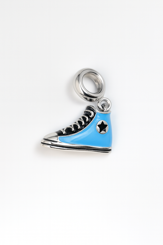 Blue Sneaker Charm | Silver Finish & Enamel Detailing | Dazzle Den Collection