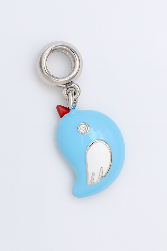 Blue Bird Charm | Silver Finish & Enamel Detailing | Sparkle Safari Collection