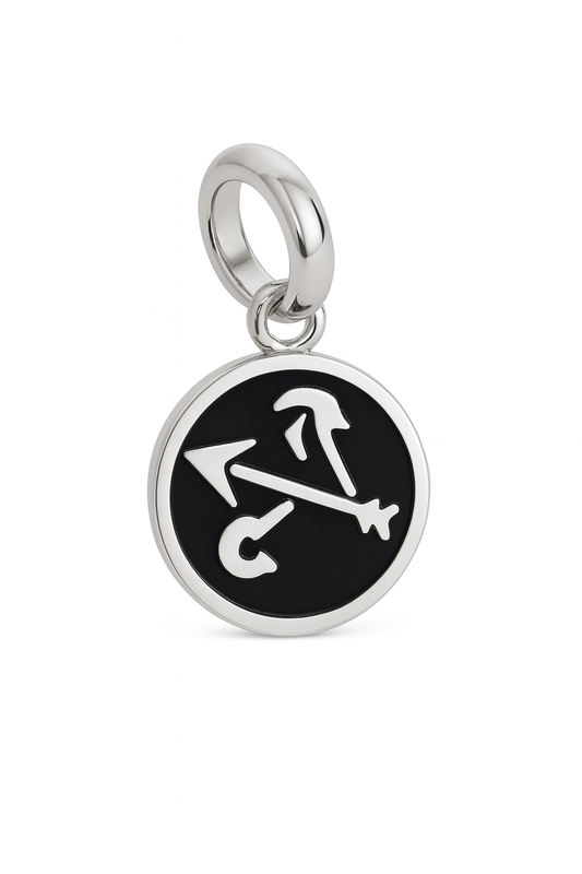 Sagittarius Zodiac Charm | Silver Finish with Royal Blue/Black Enamel | Peekaboo Protect Collection