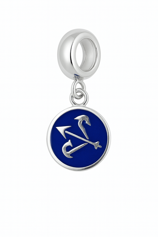 Sagittarius Zodiac Charm | Silver Finish with Royal Blue/Black Enamel | Peekaboo Protect Collection