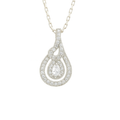 Teardrop Halo Pendant Necklace