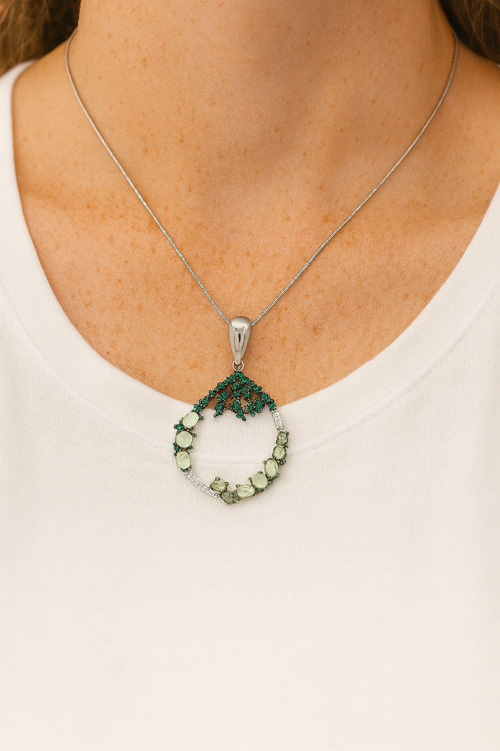 Multi-Gemstone Pendant Necklace