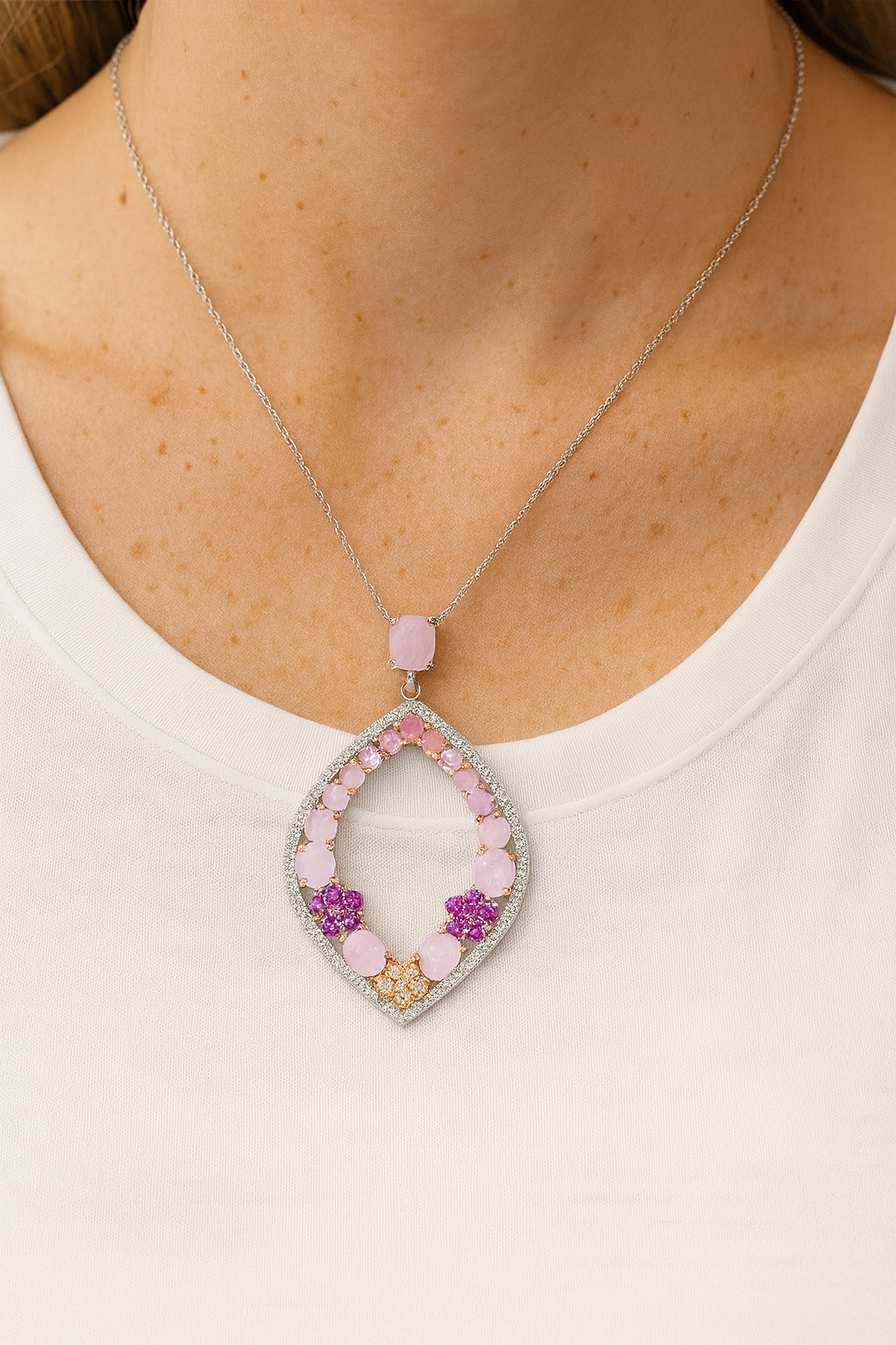 Multi-Gemstone Pendant Necklace
