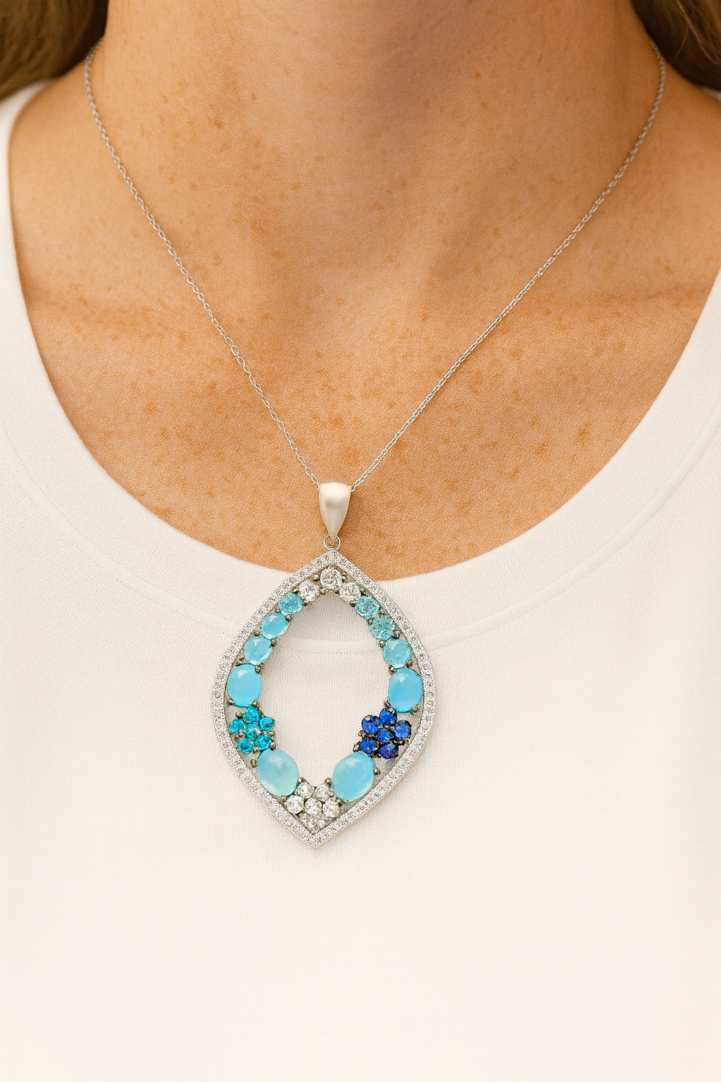 Multi-Gemstone Pendant Necklace