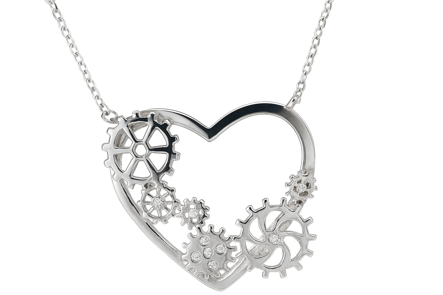 Sterling Silver Heart Pendant Necklace Collection