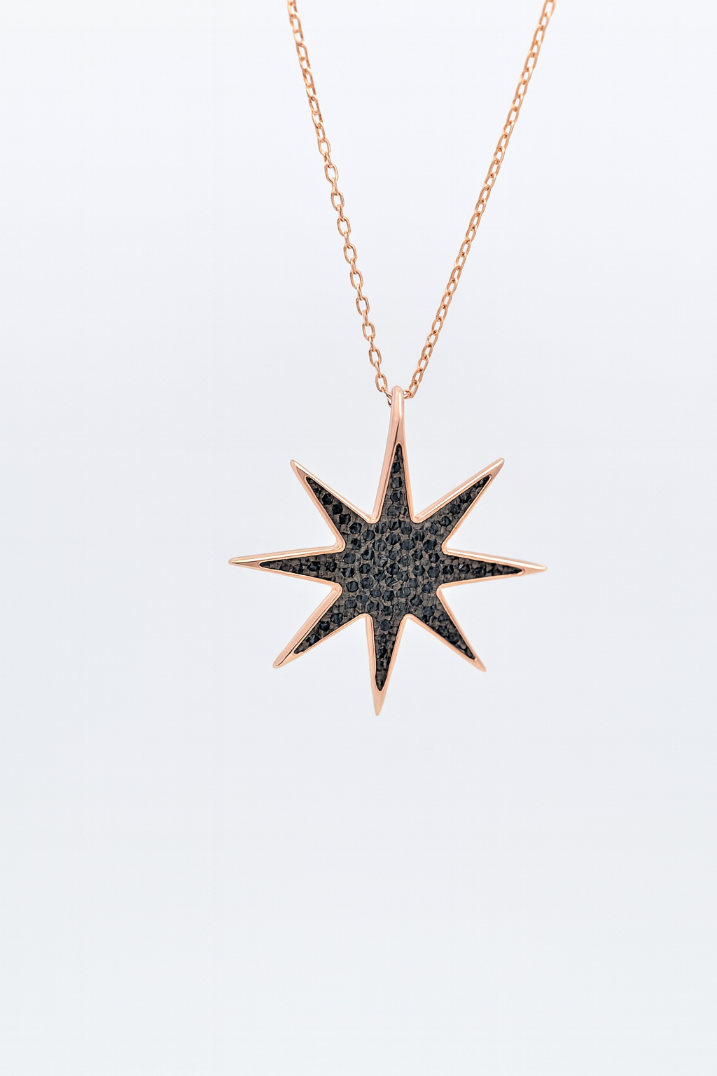 Black Starburst Pendant Necklace