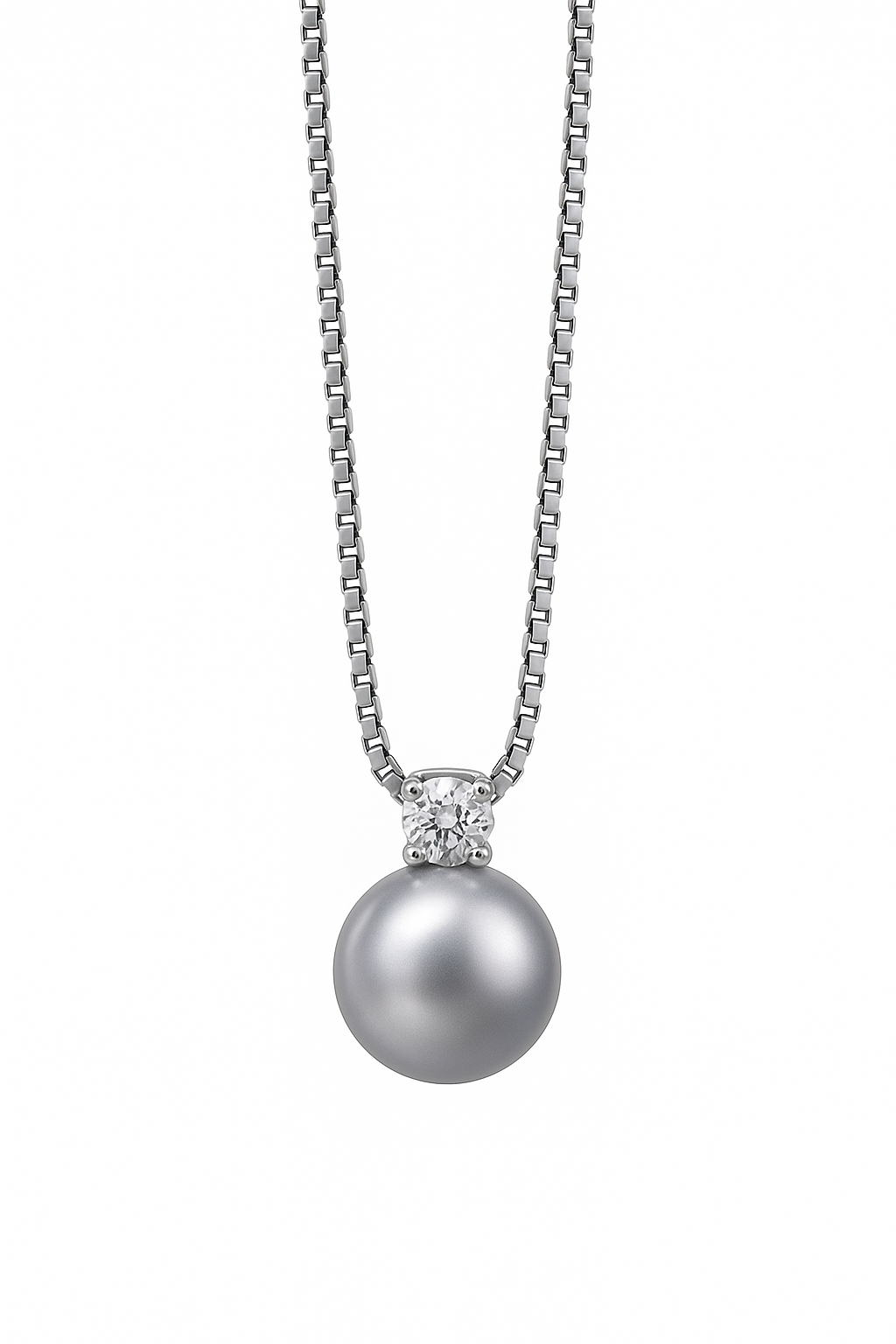Classic Grey Pearl Pendant Necklace