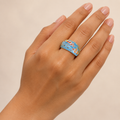 Blue Enamel Floral Band