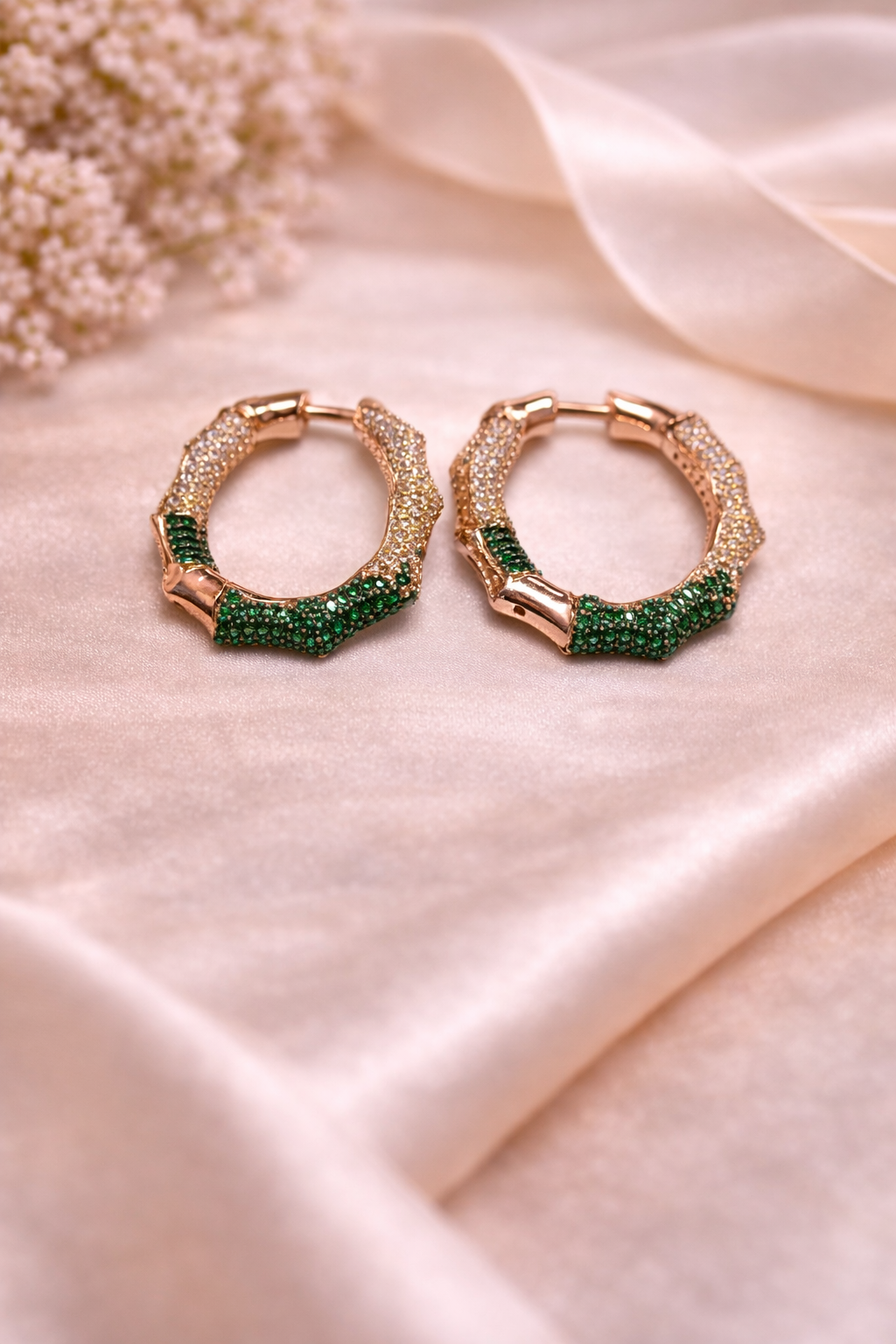 Colored Gems Huggie Earrings