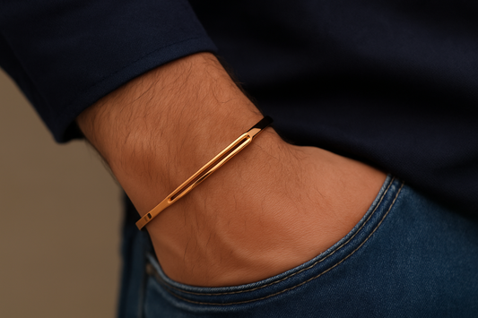 Dual-Bar Rose Gold 925 Sterling Silver Cuff Bracelet