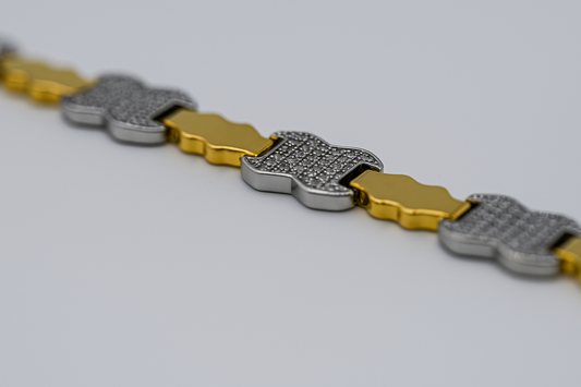 Dual-Tone Men's Statement Bracelet