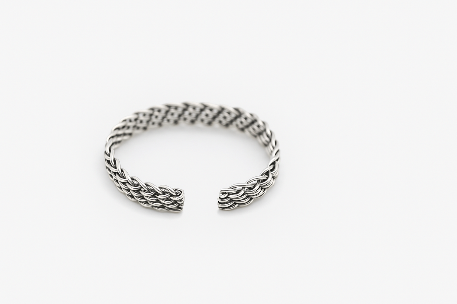 Woven Rope Open Cuff Bracelet for Men