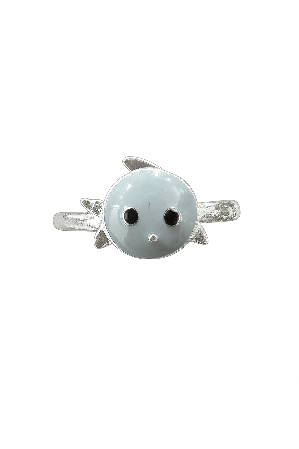 Grey Kitty Enamel Ring
