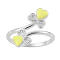 Double Heart Enamel Ring