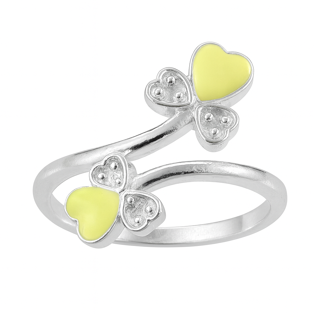 Double Heart Enamel Ring