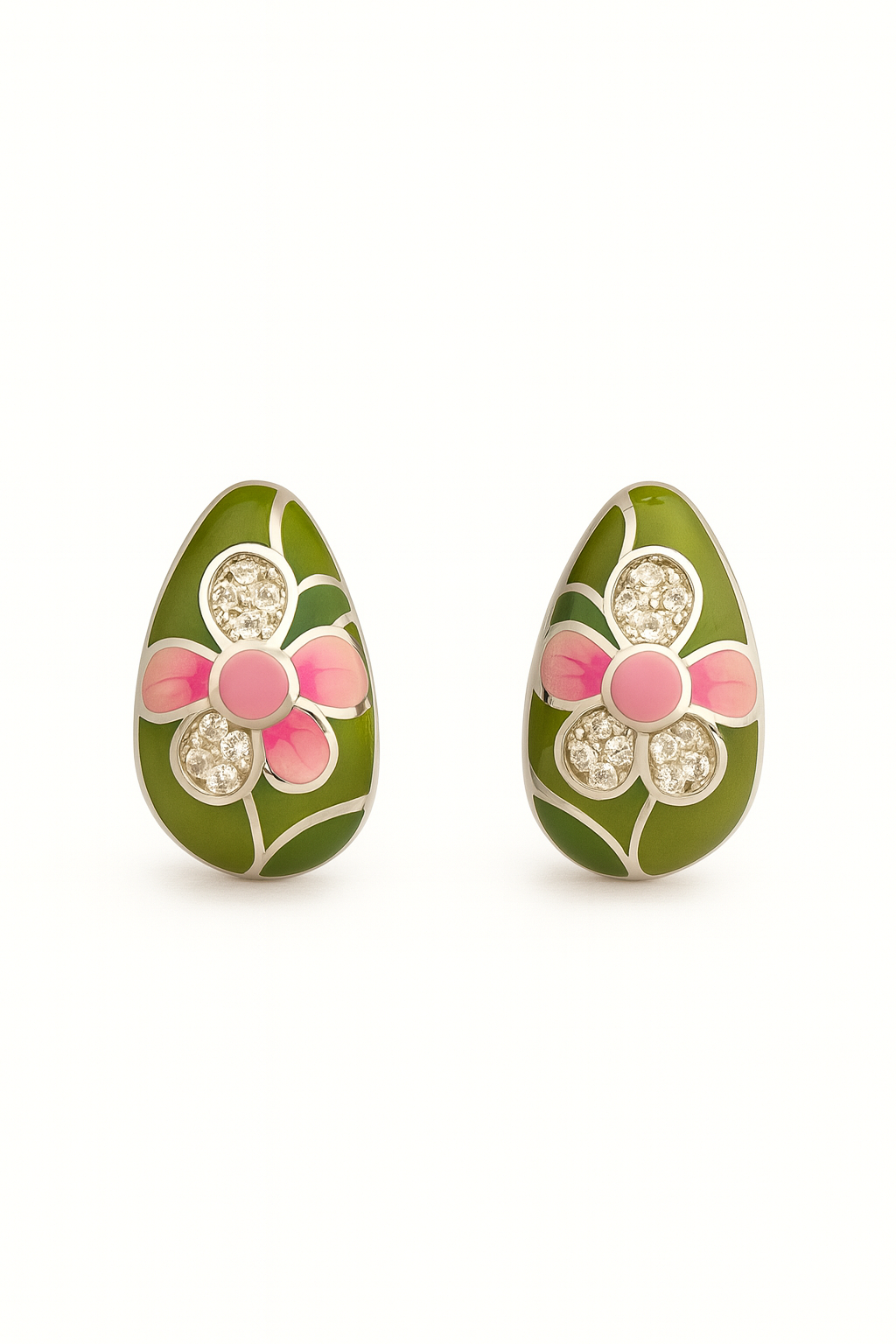 Enamel Floral Earrings