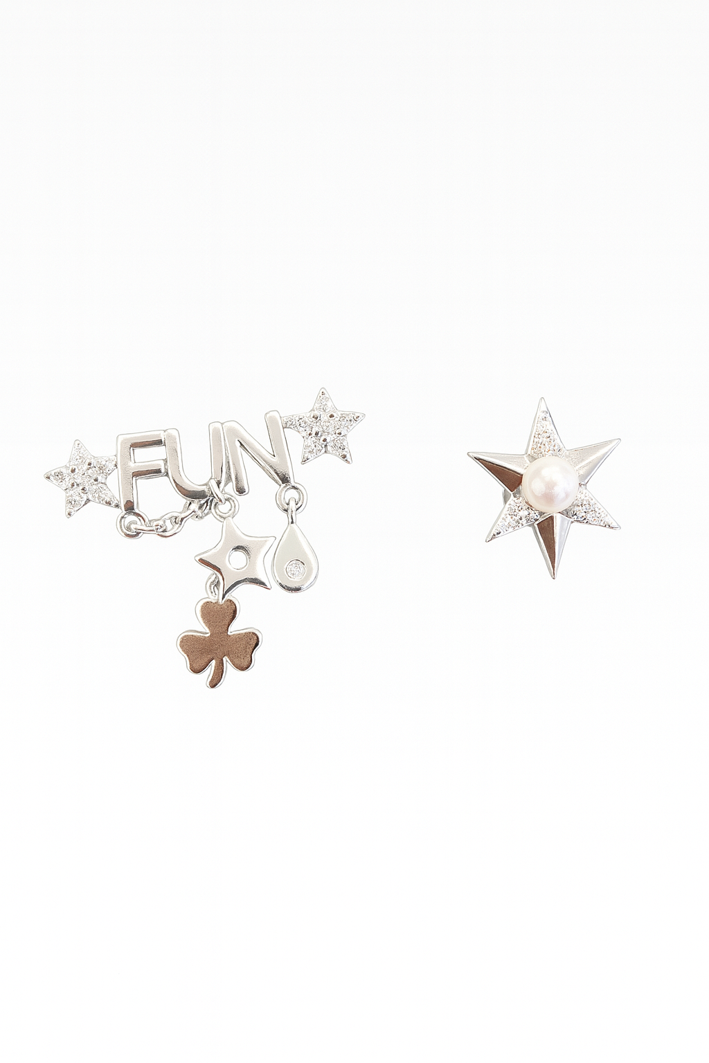 Mismatched Playful “FUN” Lucky Charm Earrings