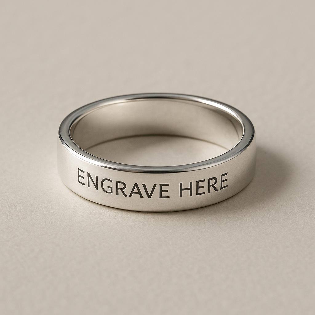 Engravable Band Ring | Personalized Name, Date & Initials