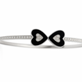 Amor Noir Dual Heart Bangle