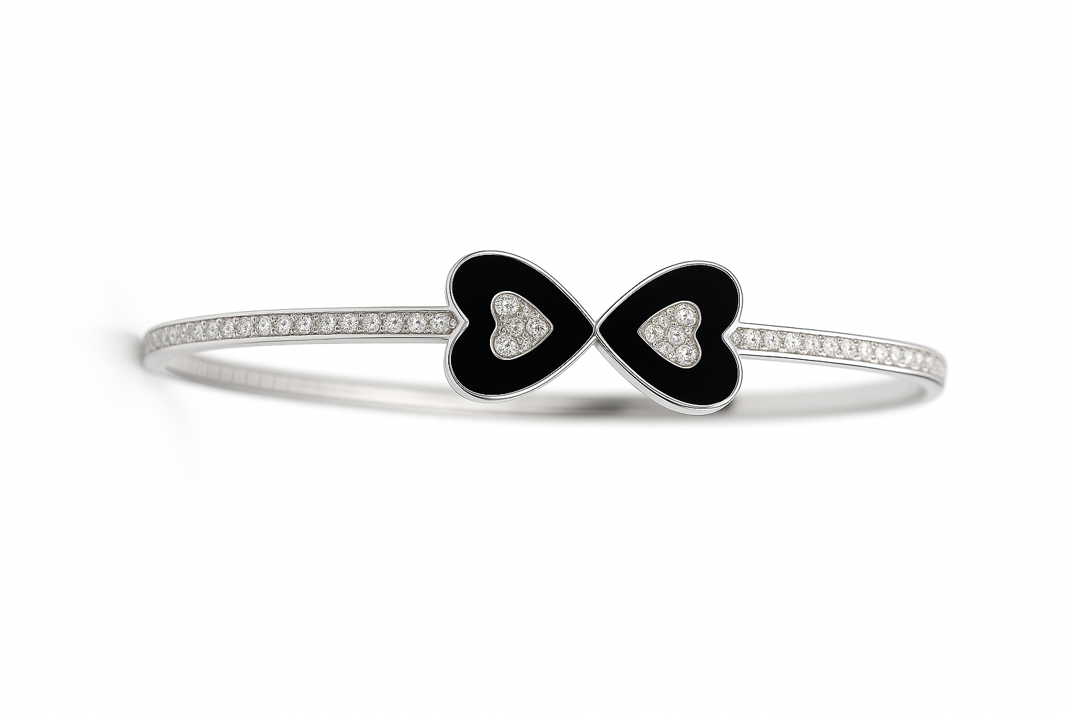 Amor Noir Dual Heart Bangle