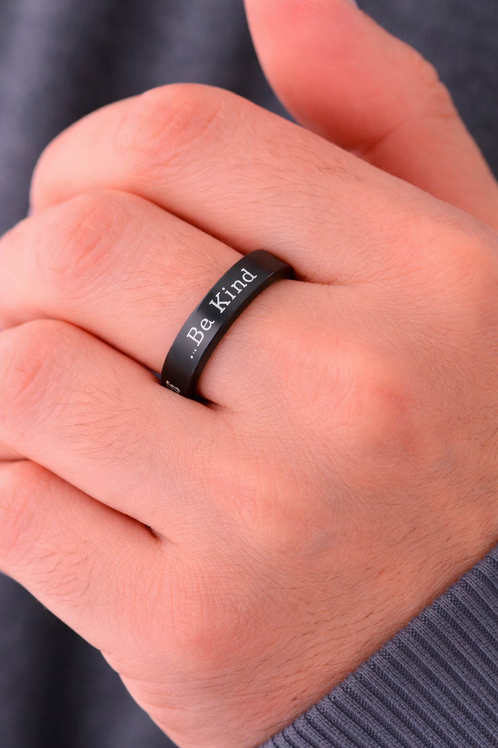 Be Kind Stay Fierce Ring | Black Finish | Sterling Silver | Gold Plated | Black - Miora