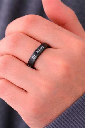 Be Kind Stay Fierce Ring | Black Finish | Sterling Silver | Gold Plated | Black - Miora