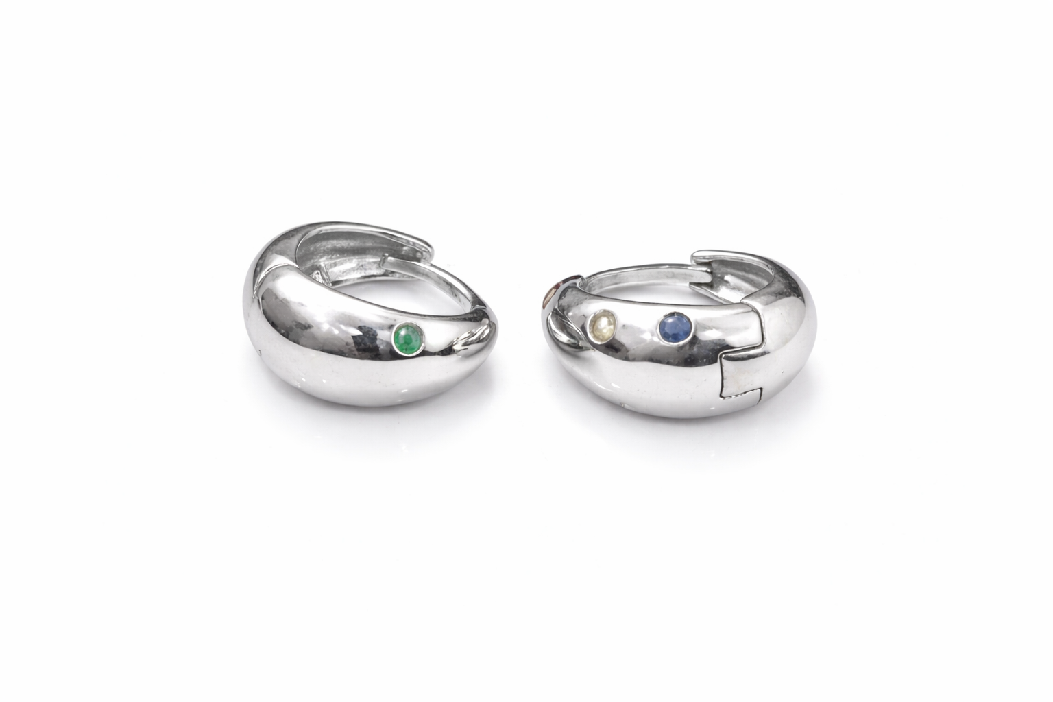 Colored Gems Huggie Earrings - Miora