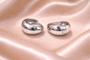 Colored Gems Huggie Earrings - Miora