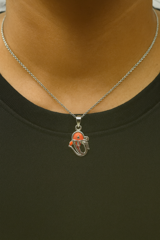 Sterling Silver Om Ganesha Pendant Charm