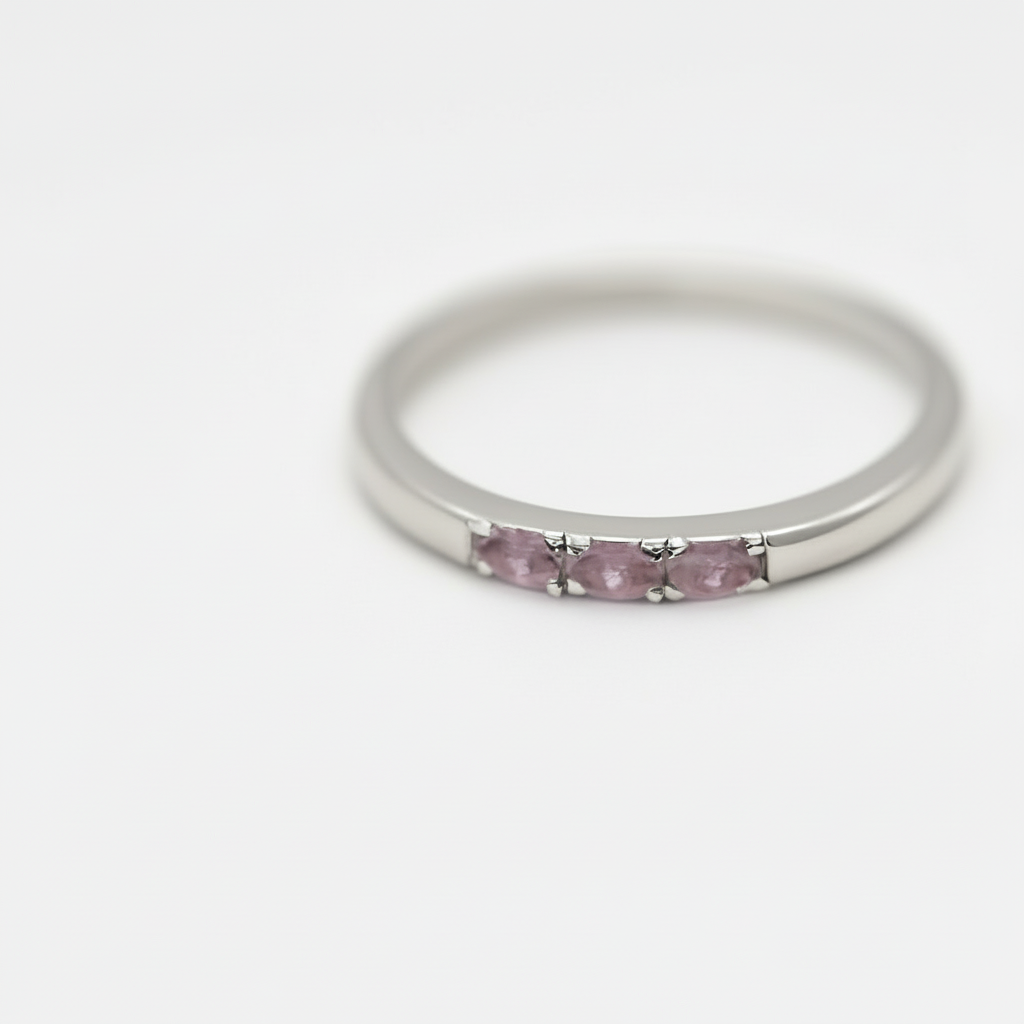 Pink Sapphire Slim Band Ring