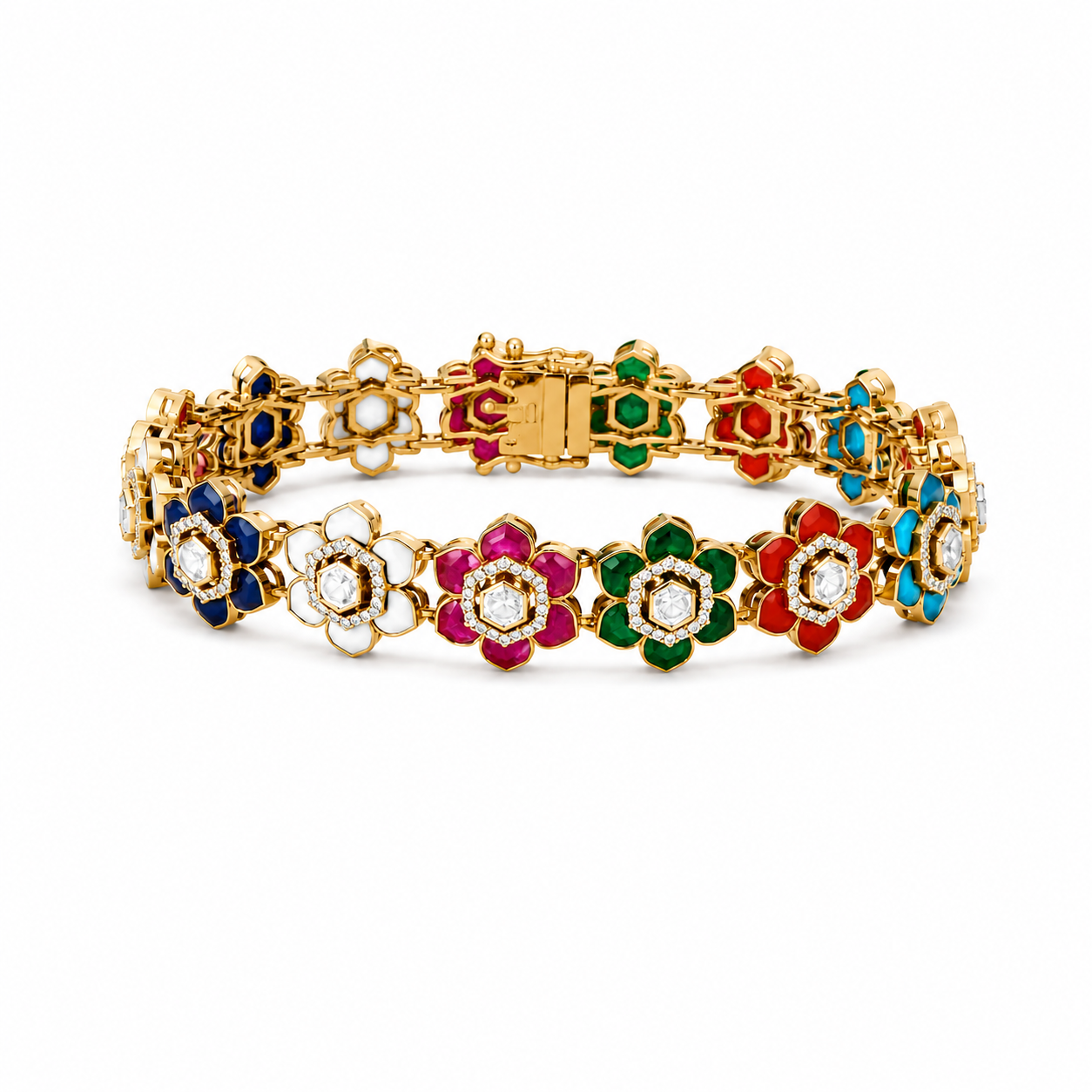 Navratna Floral Bracelet