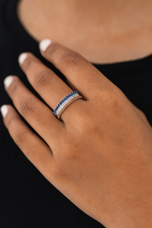 Sterling Silver Dual Tone Eternity Band Ring