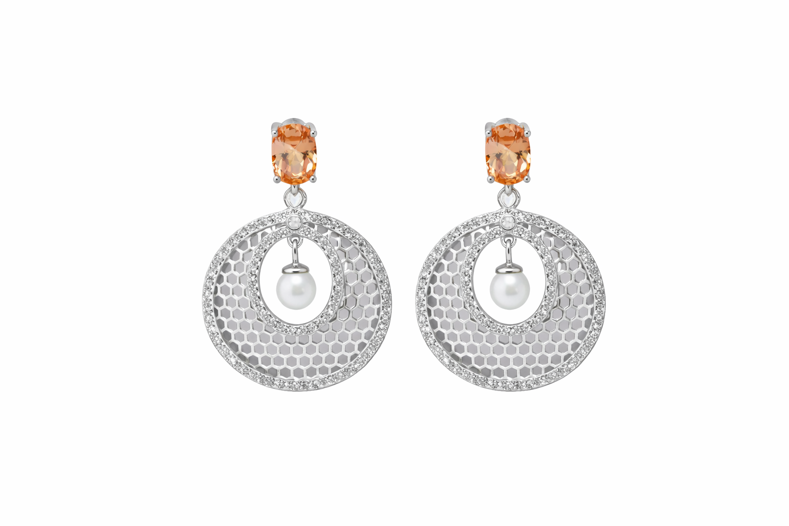 Honeycomb Circle Earrings