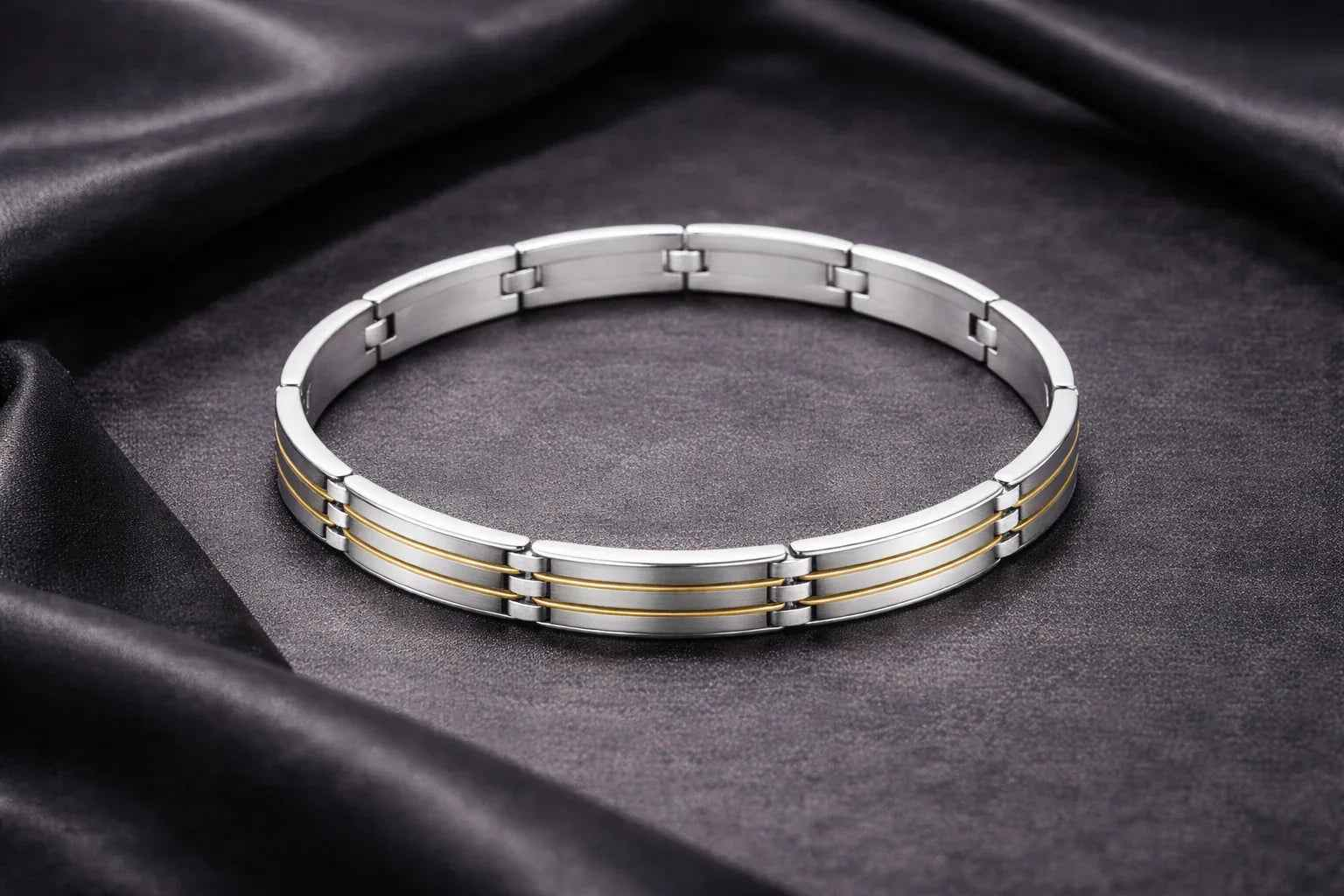 Men's Dual-Tone Link Bracelet