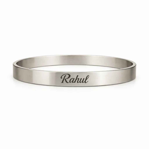 Engravable Kada Bracelet | 925 Sterling Silver | Custom Name, Date & Initials | Multiple Finishes & Sizes | Unisex