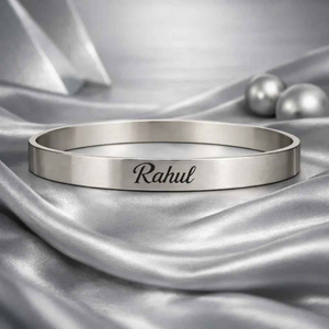Engravable Kada Bracelet | 925 Sterling Silver | Custom Name, Date & Initials | Multiple Finishes & Sizes | Unisex