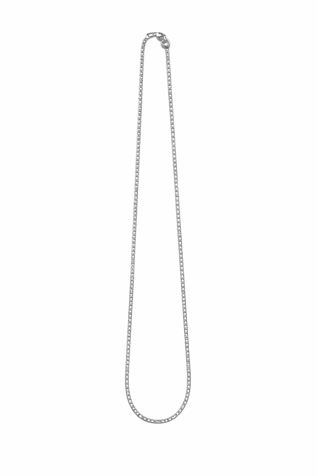 Rhodium Polished Herringbone Chain - Miora