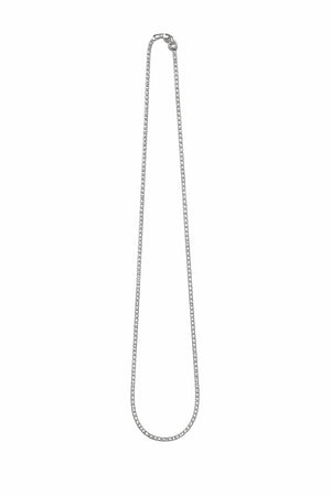 Rhodium Polished Herringbone Chain - Miora