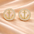 Anchor Stud Earrings | Mother of Pearl - Miora